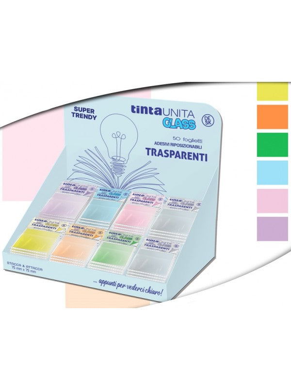 Stacca e attacca tinta unita glass trasparenti