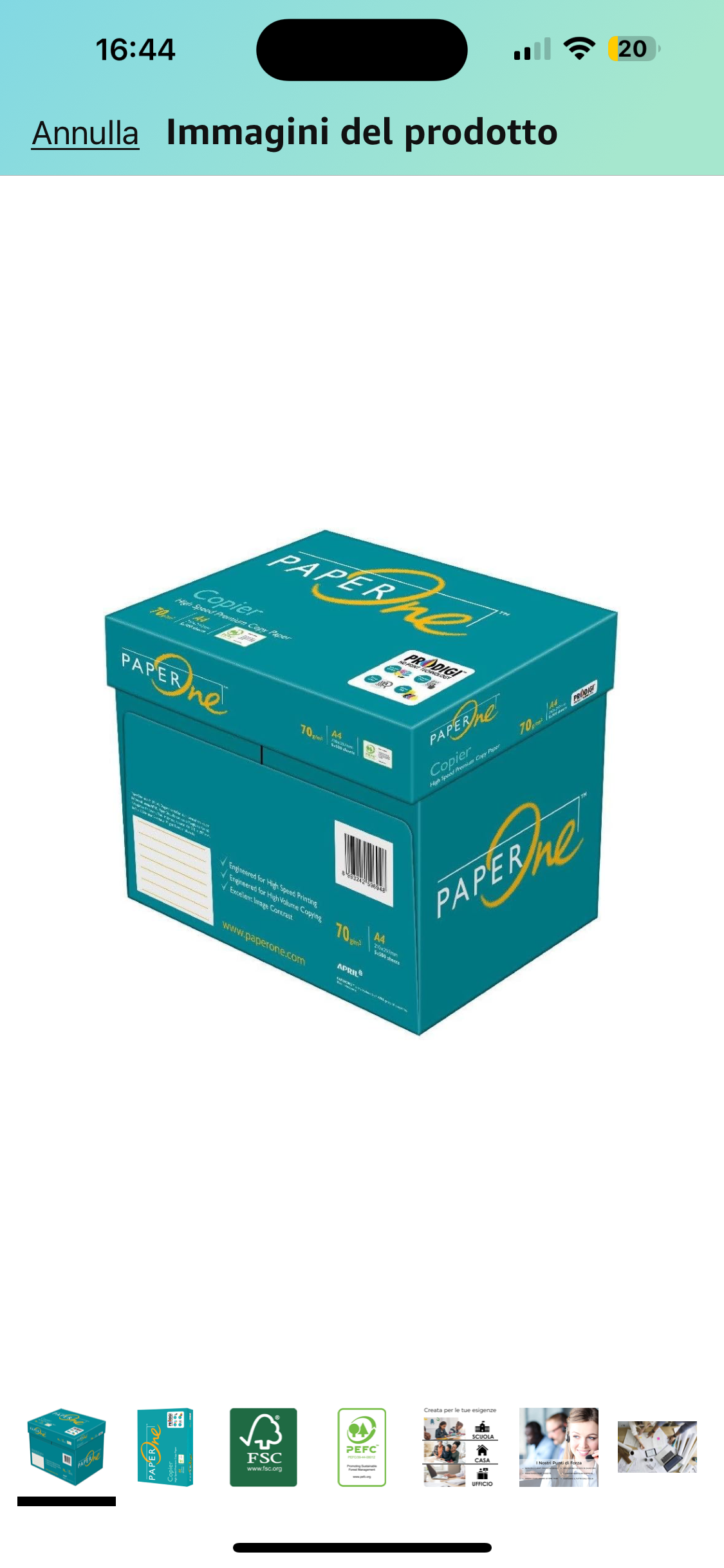 Confezione 5 Risme tot 2500 fogli Carta A4 PaperOne 75GR High Performance